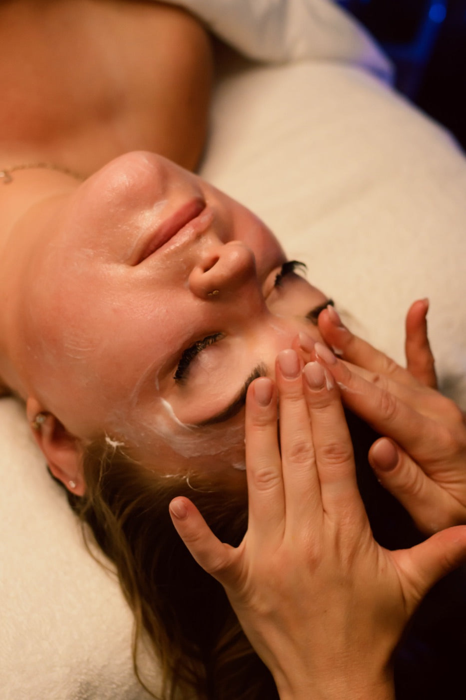 Facial massage at the Level Aesthetics studio in New Windsor, NY