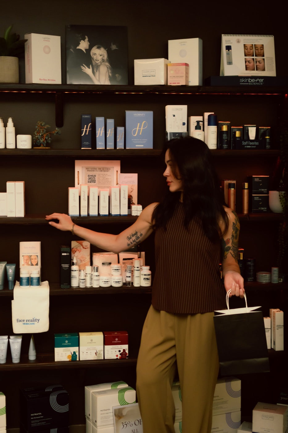 Kristen Kane with the skincare collection at Level Aesthetics